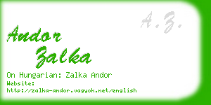 andor zalka business card